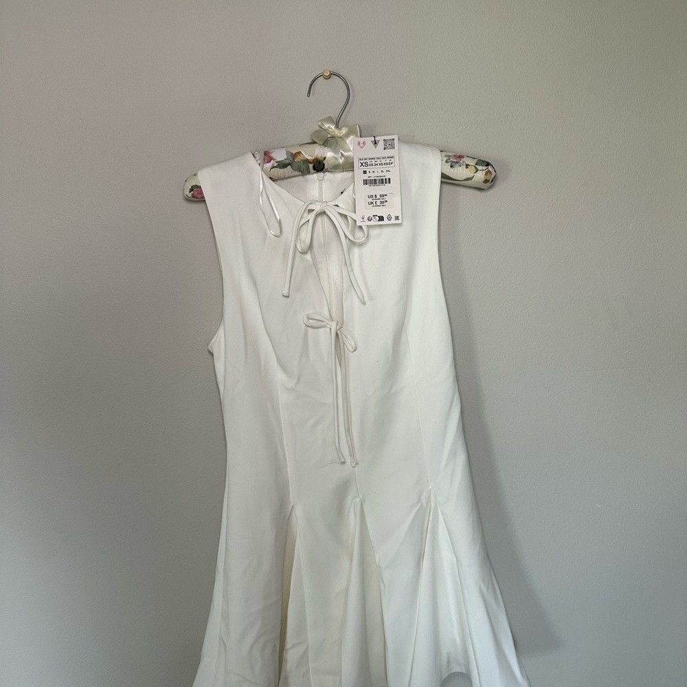 Zara white Sleeveless Mini Dress
